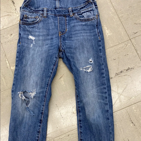 Gap Kids Denim Jean Overalls Distressed Girls Size Small Gap for Good - Picture 3 of 6